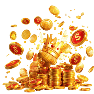 pngtree royal gold slot machine jackpot bonus coins with crown for ui png image